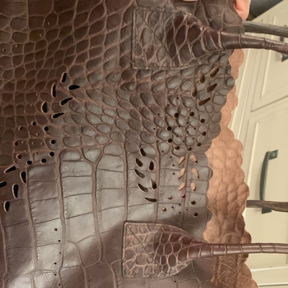 Furla brown alligator embossed large tote. - Picture 9 of 9